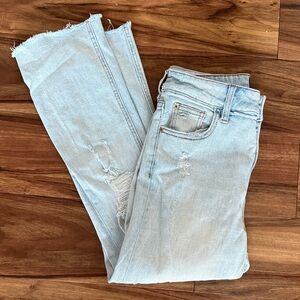 BDG Light washed distressed kick flare, high-rise cropped jeans size 27